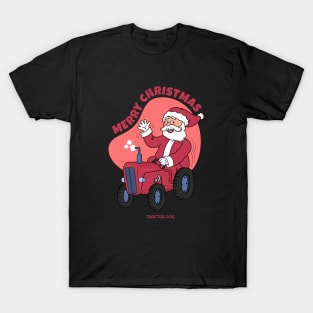 Merry Christmas Santa Driving A Tractor T-Shirt